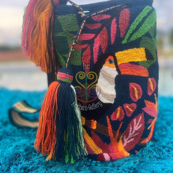 NEW COLLECTION Wayuu Tapizada Birds/Upholstered Bag /Colombia Bag /Handmade Bag /Wayúu Bag/ Wayúu Bag style