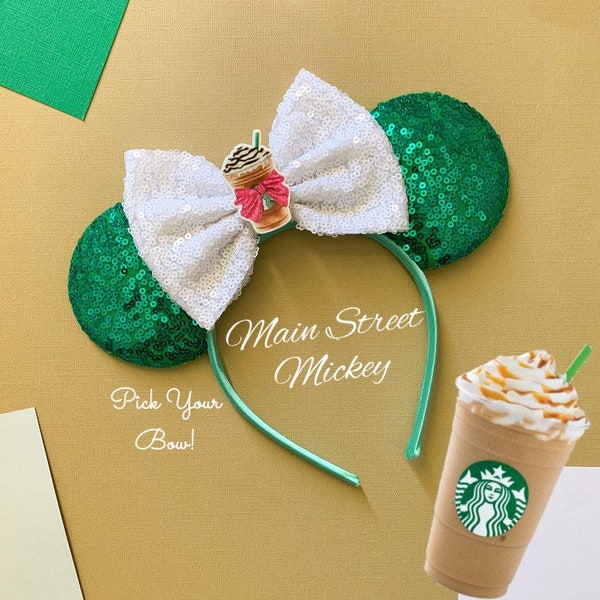 Minnie Mouse Ears, Disney Ears For Adults and Kids, Starbucks Minnie Mouse Ears, Minnie Ears, Disneyland Ear, Choose Bow Color, Mickey Ears