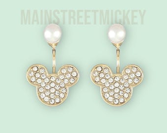 Minnie Mouse Earrings, Mickey Mouse Pendant, Minnie Mouse Charm, Disney Jewelry, Swarovski Crystal Mickey Drop Earrings, Mickey Jewelry