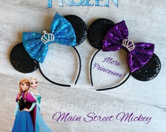 Princess Mouse Ears Sequin Minnie Mickey Headband Ears for Kids and Adults