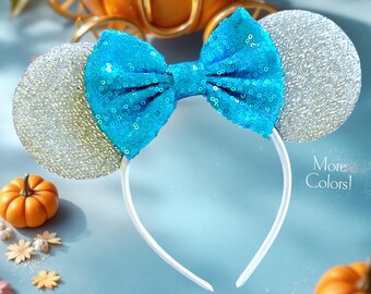 Mouse Ears Mesh Sequin Minnie Mickey Headband Ears for Kids and Adults
