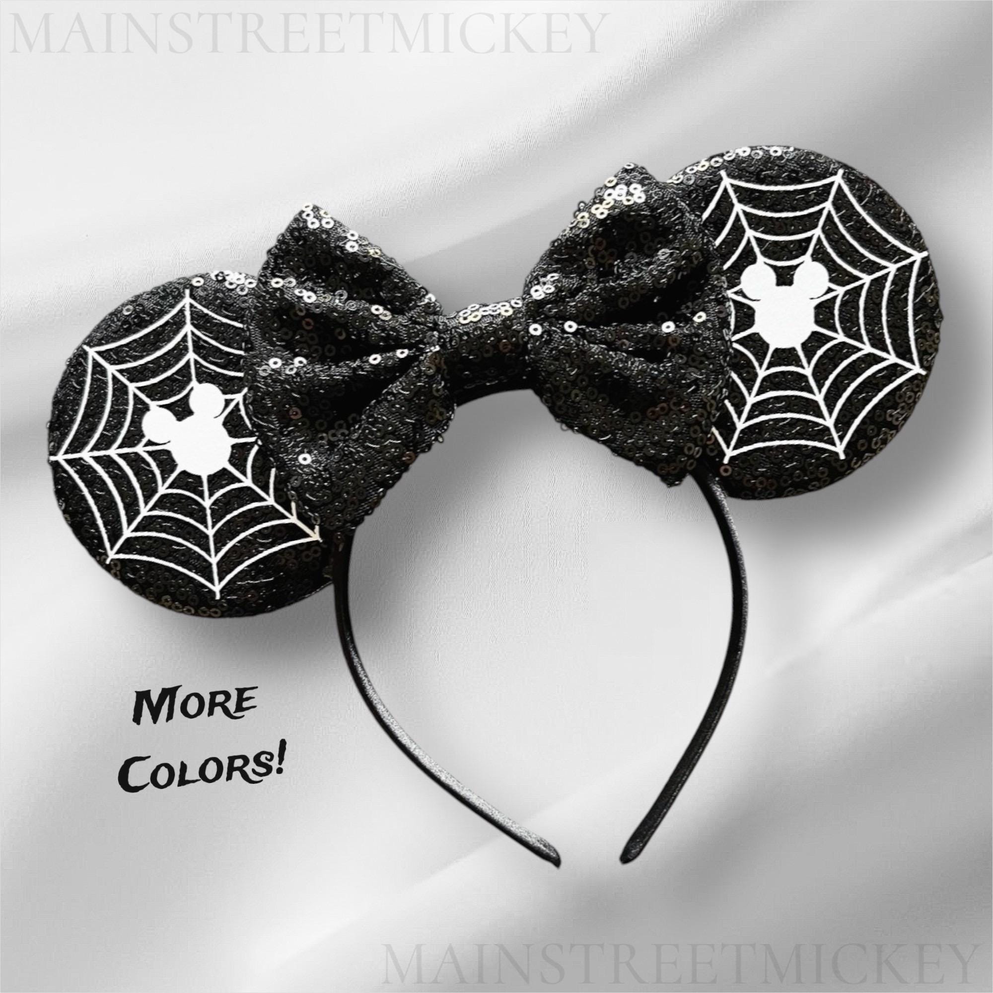 Minnie Mouse Spider Web Ear, Halloween Mouse Ear, Mickey Ear, Disneyland Ear, Disney Boo Bash Costume Ear, Mouse Ear, Halloween Party Ear