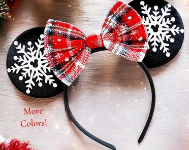 Minnie Mouse Snowflake Ears, Holiday Disney Ear, Christmas  display picture 3