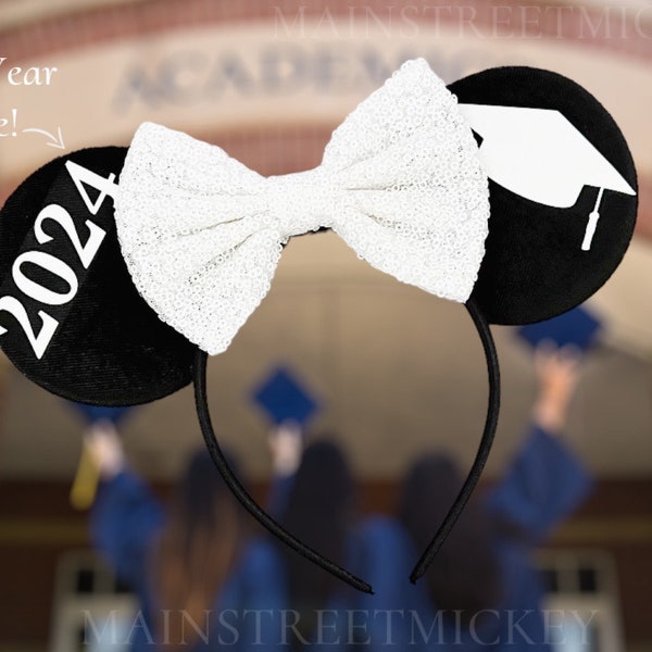 Minnie Mouse Graduation Ears, Disney Ears For Adults, Minnie Ears, Grad Mickey Mouse Ears, Custom Mouse Ear, Mickey Ears, Class of 2024