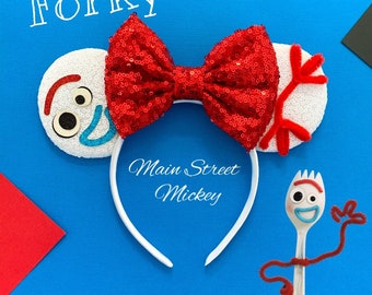 Minnie Mouse Forky Ears, Toy Story Forky Mickey Ear, Disney Toy Story, Disneyland Ear, Character Disney Headband, Mouse Ears For All Ages