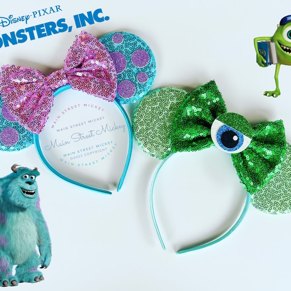 Minnie Mouse Monters Ears, Mike Mickey Ear, Disney Toy Story, Disneyland Ear, Character Minnie Ears, Mouse Ears, Monsters Inc Ears, Sully