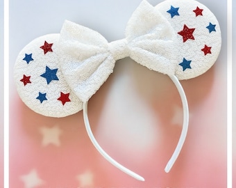 Mimmi Pigg-öron, Disneyland-öra, Musse Pigg 4 juli-öron, Musöra, Musse Pigg-öron, USA-öra, Amerikanska öron, Rött vitt blått musöra