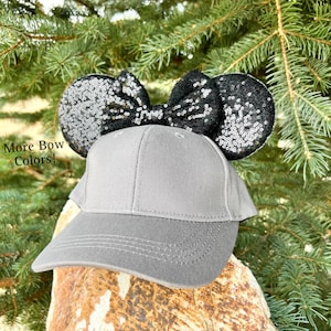 Minnie Mouse Gray Hat, Disney Hats For Adults and Kids, Minnie Ears, Disneyland Ear, Mickey Mouse Ear Hat, Mouse Ear, Mickey Ears, Mouse Hat