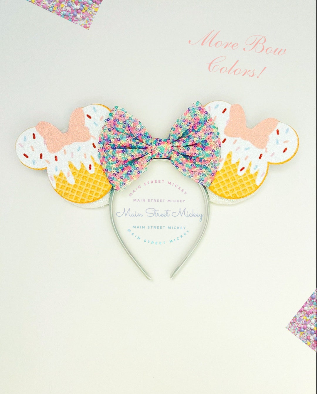 Minnie Mouse Ears, Minnie Ear, Ice Cream Minnie Mouse Ears, Mickey Ears