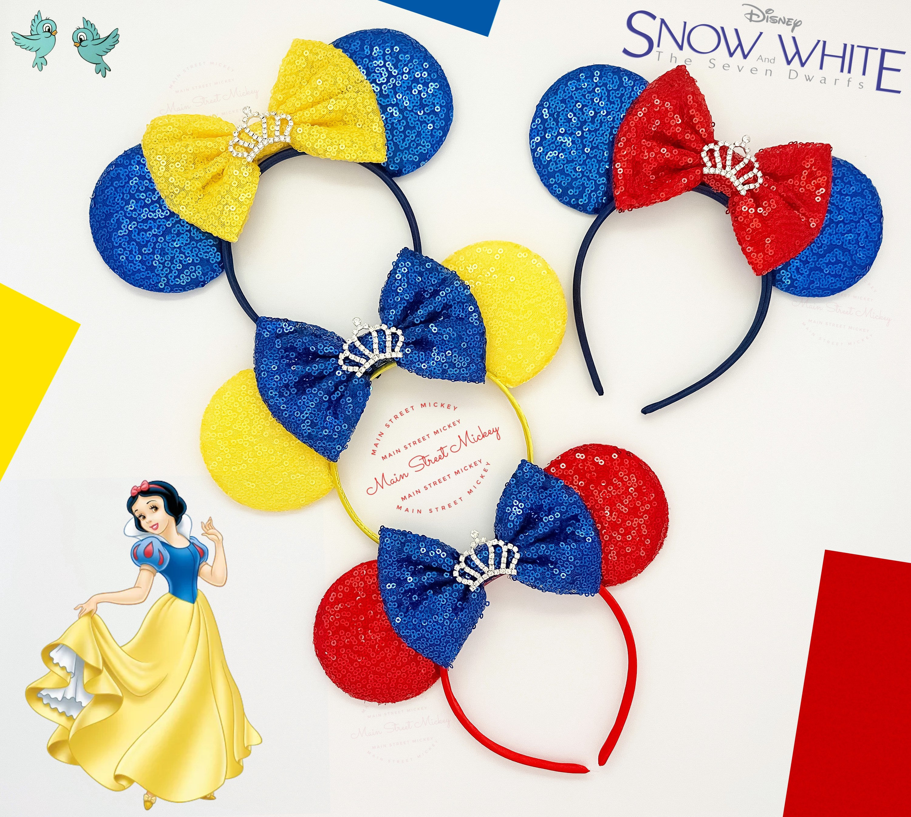 Disney Parks Princess Snow White Minnie Sequin Headband Ears Adult 2024 - NEW Snow White Mouse Ears, Snow White Inspired, Snow White  main image 2