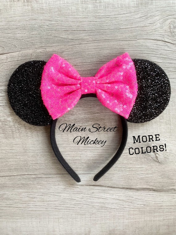 Diadema De Orejas De Ratón Con Lazo De Lentejuelas – Accesorio De Cosplay Para Niñas Y Mujeres, Ideal Para Disney, Parques Temáticos Y Fiestas De Cumpleaños, Rojo