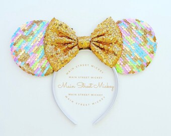 Minnie Mouse Rainbow Ears, Disney Ears For Adults and Kids, Minnie Ears, Disneyland Ear, Mickey Mouse Ears, Mouse Ear, Birthday Mickey Ear