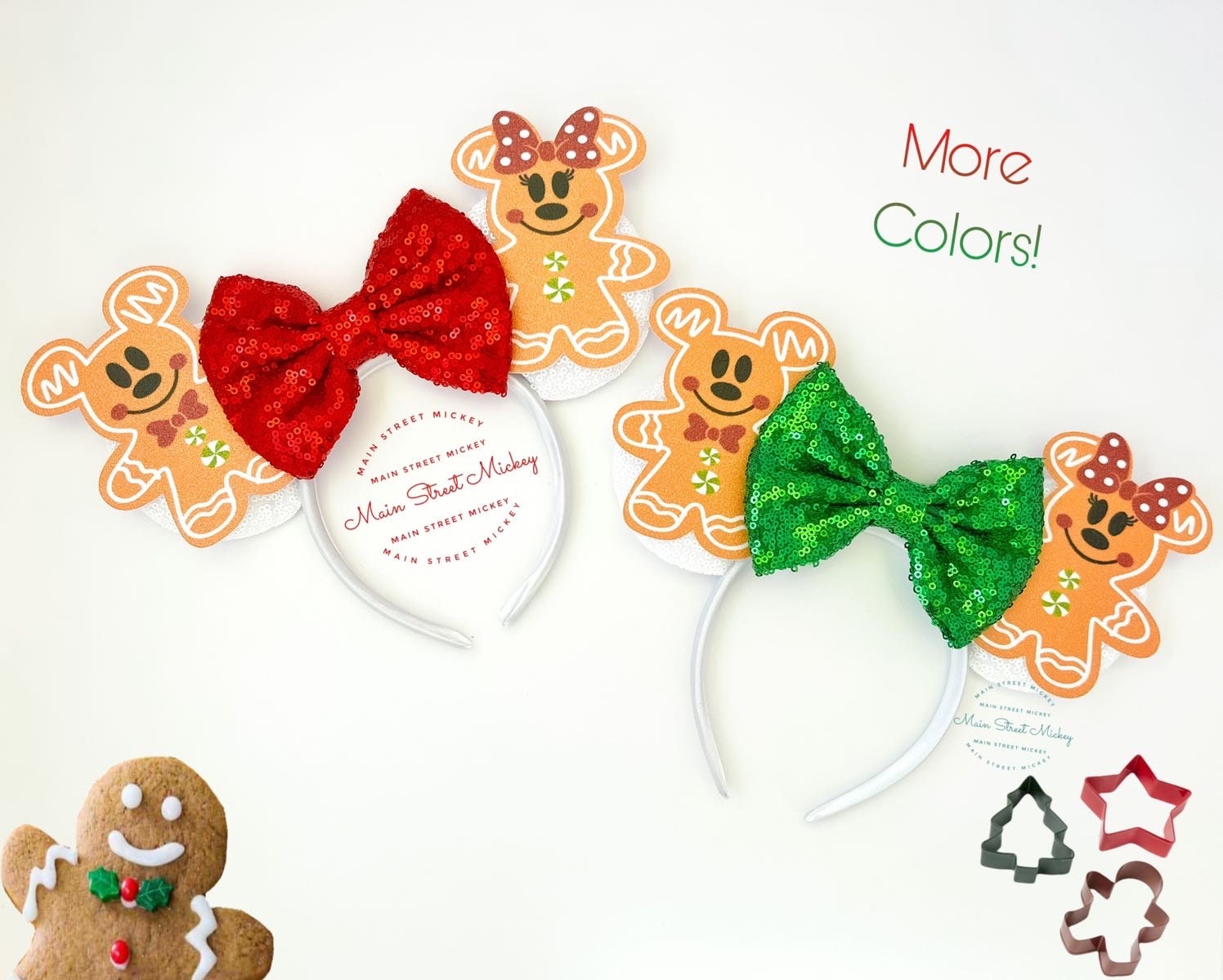Minnie Mouse Ears, Christmas Holiday Minnie Ear, Gingerbread  display picture 3