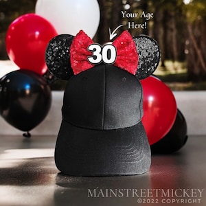 Minnie Mouse Hats, Birthday Hat For Adults and Kids, Minnie Ears, Disneyland Ear, Mickey Mouse Ear Hat, Mouse Ear, Any Age Mickey Party Ears