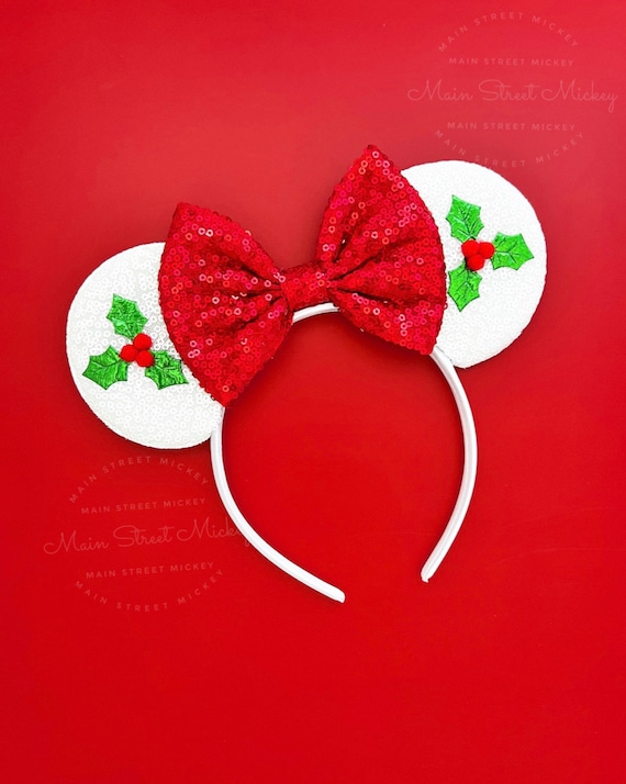Minnie Mouse Ears, Christmas Holiday Minnie Ear, Red Minnie  display picture 1