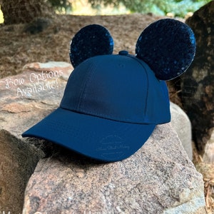 Minnie Mouse Hat, Disney Navy Hat For Adults and Kids, Minnie Ears, Disneyland Ear, Mickey Mouse Ear Hat, Mouse Ear, Mickey Ear, Disney Hats