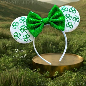 Minnie Mouse St Patrick’s Day Ear, Pattys Day Mouse Ear, Mickey Clover Ear, Disneyland Ear, Shamrock Mouse Ear, Mickey Shamrocks Mouse Ear