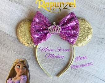 Princess Mouse Ears Sequin Minnie Mickey Headband Ears for Kids and Adults