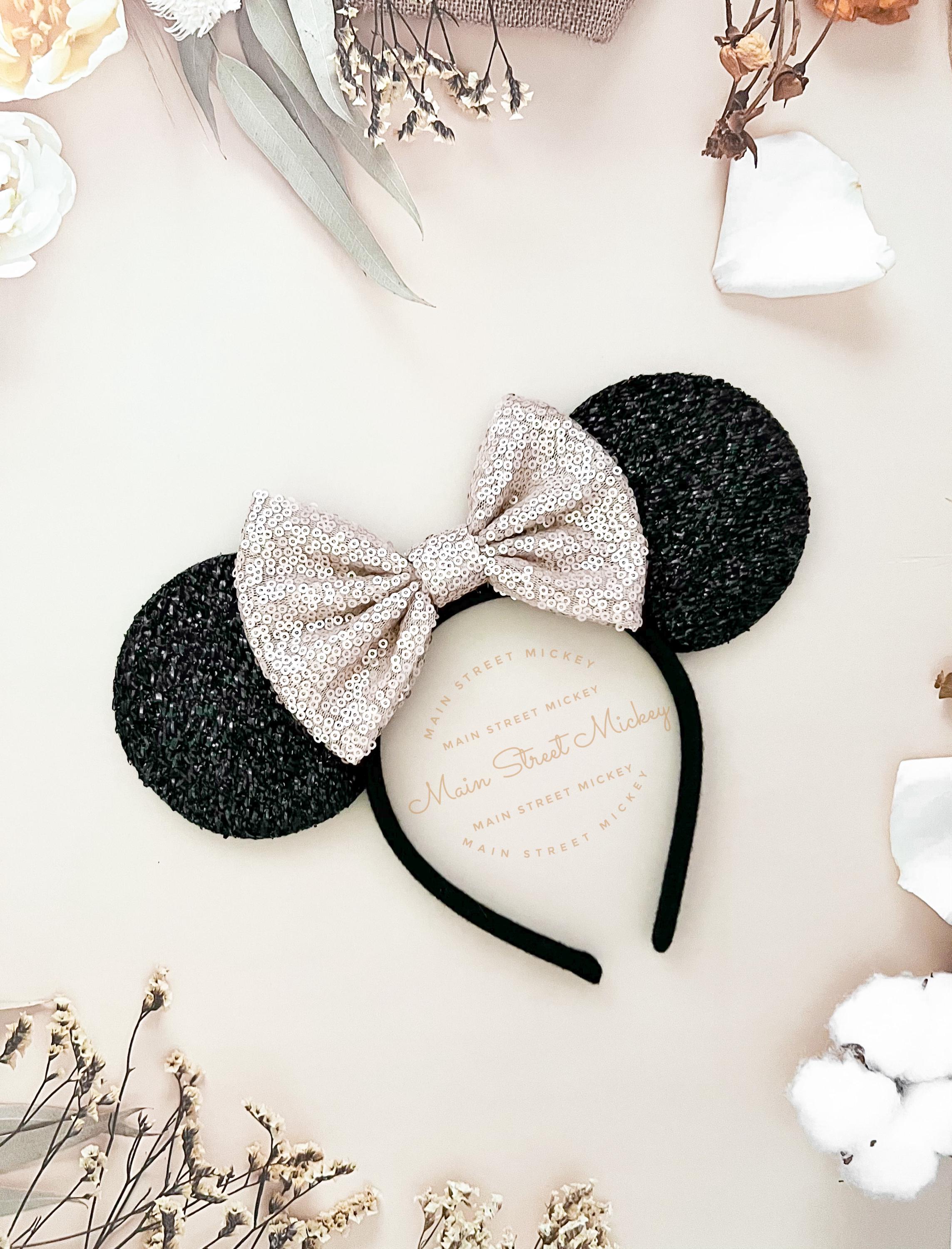 Set De 2 Diademas De Orejas Minnie Mouse Con Nariz, Pajarita Y Guantes – Accesorios De Carnaval Y Halloween