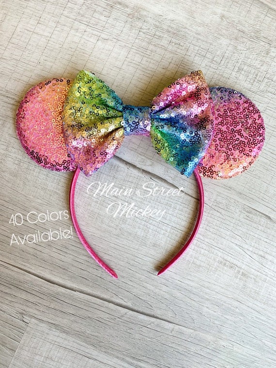 Disney Birthday Sparkling Multicolor Sequin Ears Headband Amazon.com: CLGIFT Iridescent and Sparkle Mouse Ears, Pick  main image 2