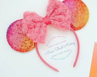 Minnie Mouse Ears, Disney Ears For Adults and Kids, Minnie Ears, Disneyland Ear, Mickey Mouse Ears, Mouse Ear, Floral Minnie Ear, Flower Ear