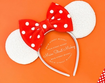 Polka Dot Mickey Ears Headband Minnie Mouse Red Polka Dot  display picture 3