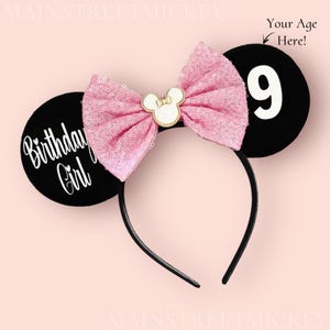 Minnie Mouse Birthday Ears, Disney Ears For Adults and Kids, Minnie Ears, Disneyland Ear, Mickey Mouse Ears, Custom Mouse Ear, Mickey Charm