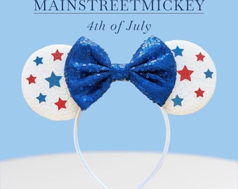 Mimmi Pigg-öron, Disneyland-öra, Musse Pigg 4 juli-öron, Musöra, Musse Pigg-öron, USA-öra, Amerikanska öron, Rött vitt blått musöra