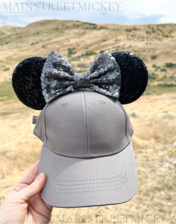 Minnie Mouse Gray Hat, Disney Hats For Adults and Kids, Minnie Ears,  Disneyland Ear, Mickey Mouse Ear Hat, Mouse Ear, Mickey Ears, Mouse Hat