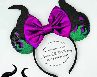 Minnie Mouse Ears, Maleficent Minnie Ears, Villain Mickey Ears, Disneyland Ear, Character Minnie Ear, Sleeping Beauty Minnie Ears