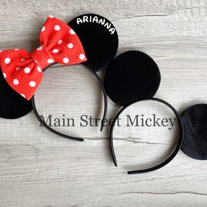 Minnie Mouse Custom Ears, Disney Ears For Adults and Kids, Minnie Ears, Disneyland Ear, Mickey Mouse Ears, Custom Mouse Ear, Mickey Ears