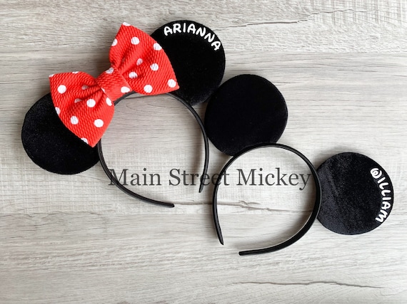 Orejas personalizadas de Minnie Mouse, Orejas de Disney para adultos y  niños, Orejas de Minnie, Orejas de Disneyland, Orejas de Mickey Mouse,  Orejas de ratón personalizadas, Orejas de Mickey -  España