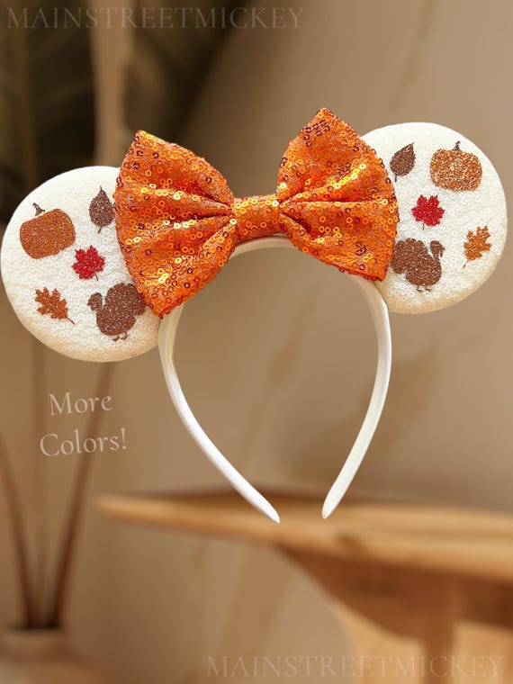 Disney floral crown headband gold autumn fall Minnie mouse ears Bride Rapunzel Crown Veil Floral Minnie Ear Bridal Ears  main image 3
