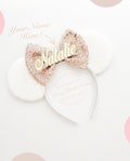 Minnie Mouse Ears, Mouse Ears For Adults and Kids, Bride Minnie Mouse Ears, Custom Name Minnie Ears, Disneyland Ear, Mickey Wedding Squad