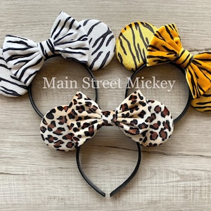 Oreilles de Minnie Mouse pour tous les âges, oreilles Disney pour adultes et enfants, oreilles du règne animal, oreilles de Mickey léopard, oreilles de Minnie léopard, oreille Disney