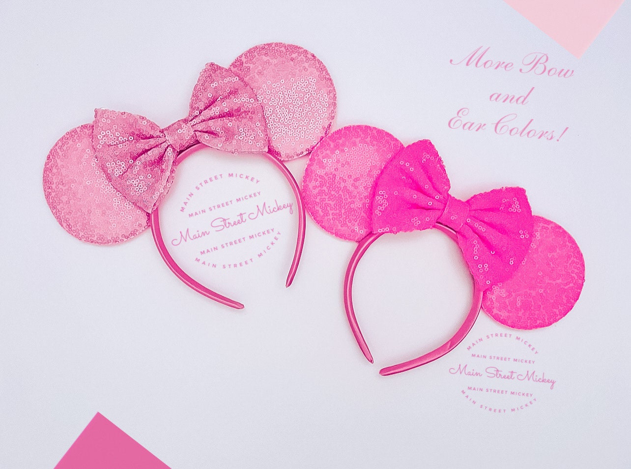 Minnie Mouse Ears All Ages, Disney Ears for Adults and Kids, Choose Ear and Bow Color, Minnie Ears, Pink Ears, Hot Pink Color Ears, Birthday