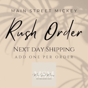 Minnie Mouse Ears, Main Street Mickey RUSH Order, Ships Next Day, Order Upgrade, Mickey Mouse Ear
