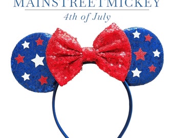 Mimmi Pigg-öron, Disneyland-öra, Musse Pigg 4 juli-öron, Musöra, Musse Pigg-öron, USA-öra, Amerikanska öron, Rött vitt blått musöra