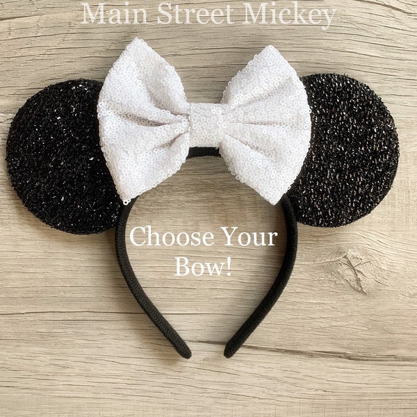 Mouse Ears Mesh Sequin Minnie Mickey Headband Ears for Kids and Adults