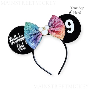 Minnie Mouse Birthday Ears, Disney Ears For Adults and Kids, Minnie Ears, Disneyland Ear, Mickey Mouse Ears, Custom Mouse Ear, Mickey Charm
