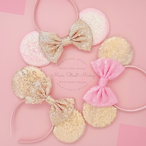 Minnie Mouse Ears, Disney Ears For Adults and Kids, Bride Minnie Mouse Ears, Minnie Ears, Disneyland Ear, Rose Gold Ears, Mickey Wedding