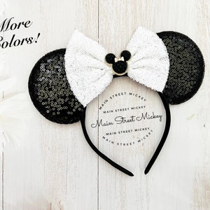 Minnie Mouse Ears All Ages, Disney Ears for Adults and Kids, Choose Ear and Bow Color, Minnie Ear, Mouse Ear, Mickey Charm Ear, Birthday Ear