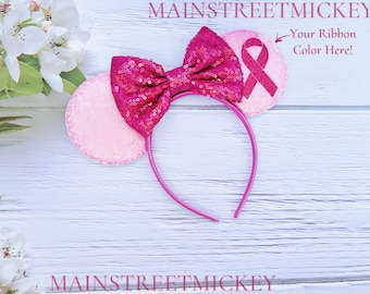 Minnie Mouse Awareness Ears, Mouse Ear For Adults and Kids, Minnie Mouse Ears, Minnie Ears, Disneyland Ear, Support the Cause Mickey Ear