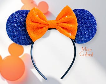 Minnie Maus Goofy Ohren, Disney Ohr für Erwachsene und Kinder, Maus Ohren, Mickey Mouse Ohr, Disneyland Ohr, wählen Sie Bogen und Ohrfarbe