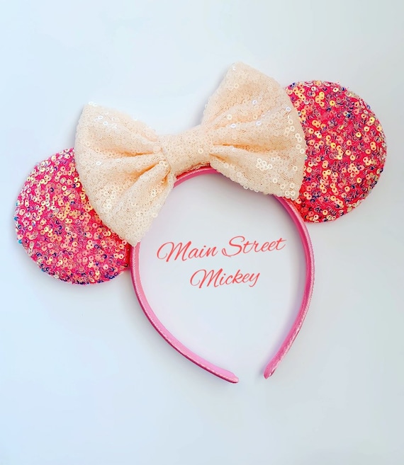 ✨DISNEY WORLD PINK MINNIE MOUSE EARS DISNEY LAND MINNIE MOUSE EARS IRIDESCENT✨ s-l400.jpg main image 3