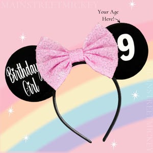 Minnie Mouse Birthday Ears, Disney Ears For Adults and Kids, Minnie Ears, Disneyland Ear, Mickey Mouse Ears, Custom Mouse Ear, Mickey Ears