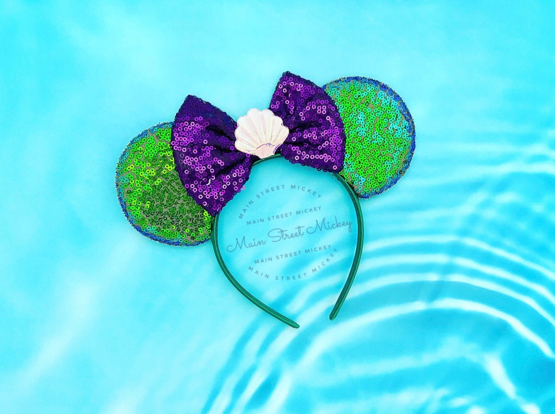 Minnie Mouse Ariel Ears, Disney Ears for Adults and Kids, Mermaid
