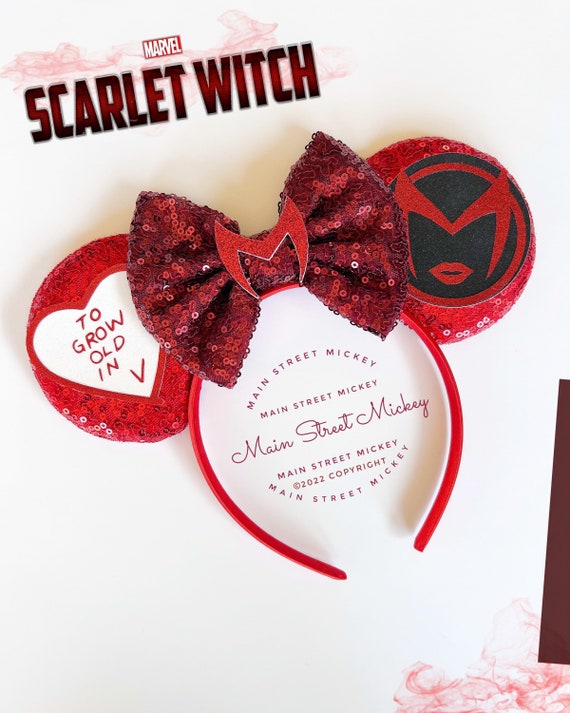 Minnie Mouse Scarlet Witch Ears, Marvel Mickey Ear, Disney 