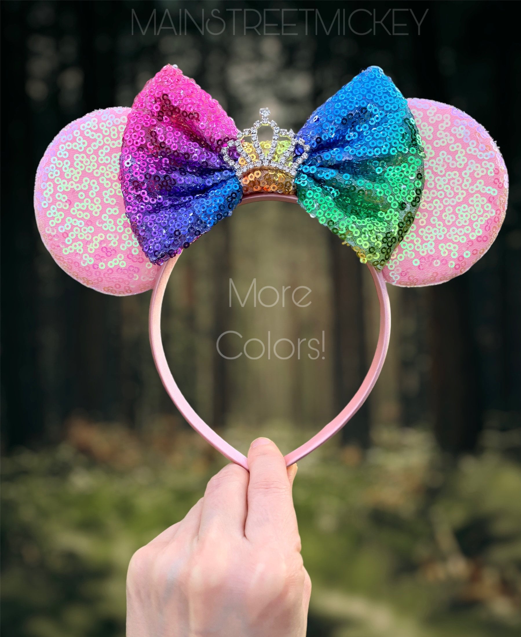 Disney Parks Shanghai Mickey Minnie Mouse Summer Rainbow Sequin Ear Headband NWT 8d99cc31-781a-43f2-b294-  main image 4