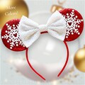 Minnie Mouse Christmas Ear, Snowflake Mouse Ear, Mickey Ear, Disneyland Ear, Mouse Snowflake Ear, Holiday Ears, Mickey Christmas Winter Ear